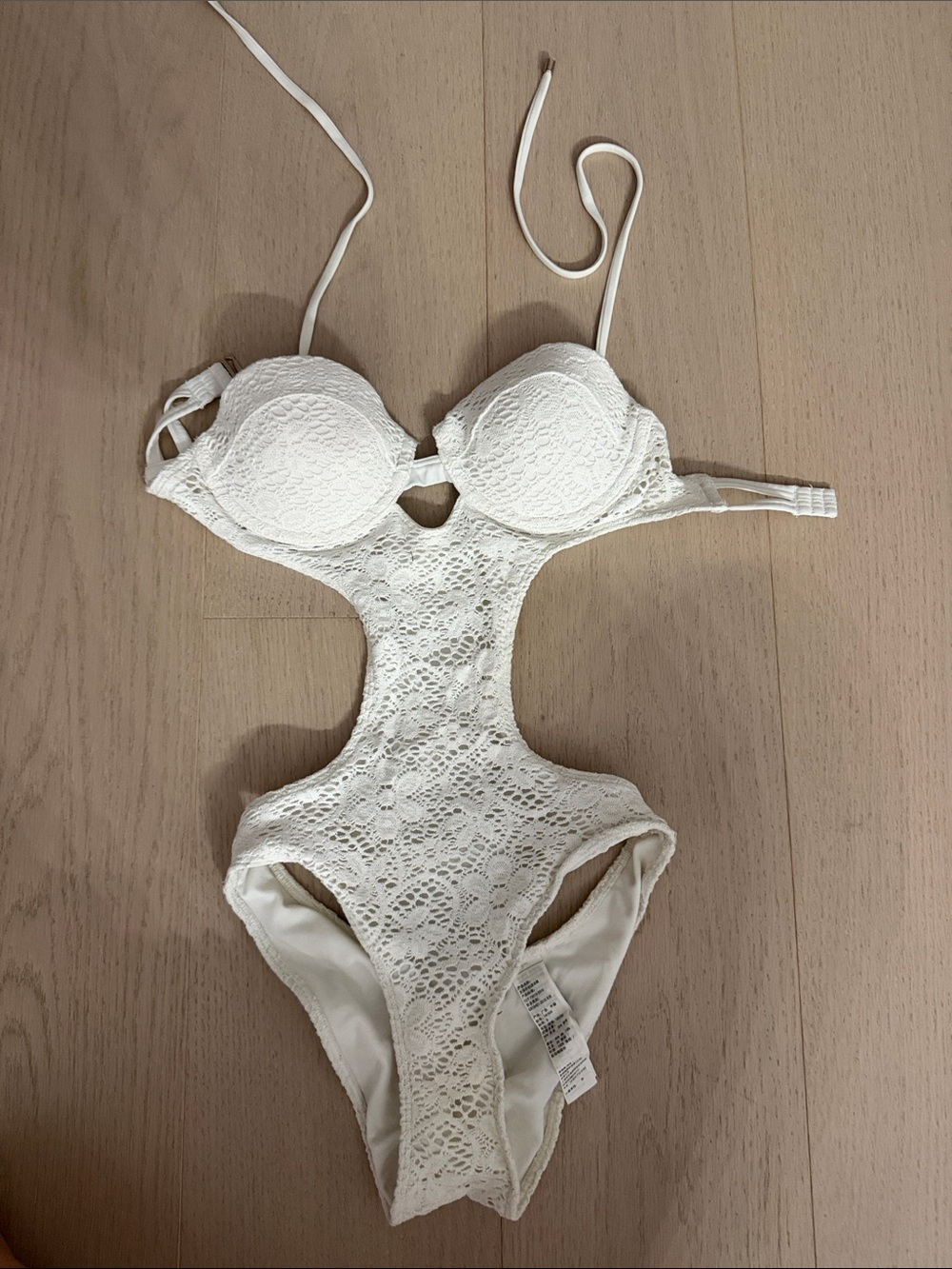 Abercrombie & Fitch White Lace Cutout One-Piece Swimsuit